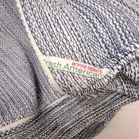 Other - Fresh american annie selkes in outdoor Textured Blue Gray Pouf ottoman cover